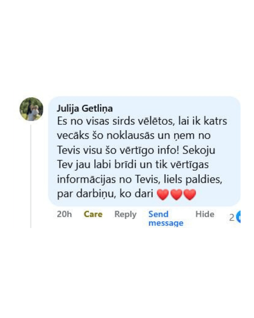 Atsauksme no vecāka