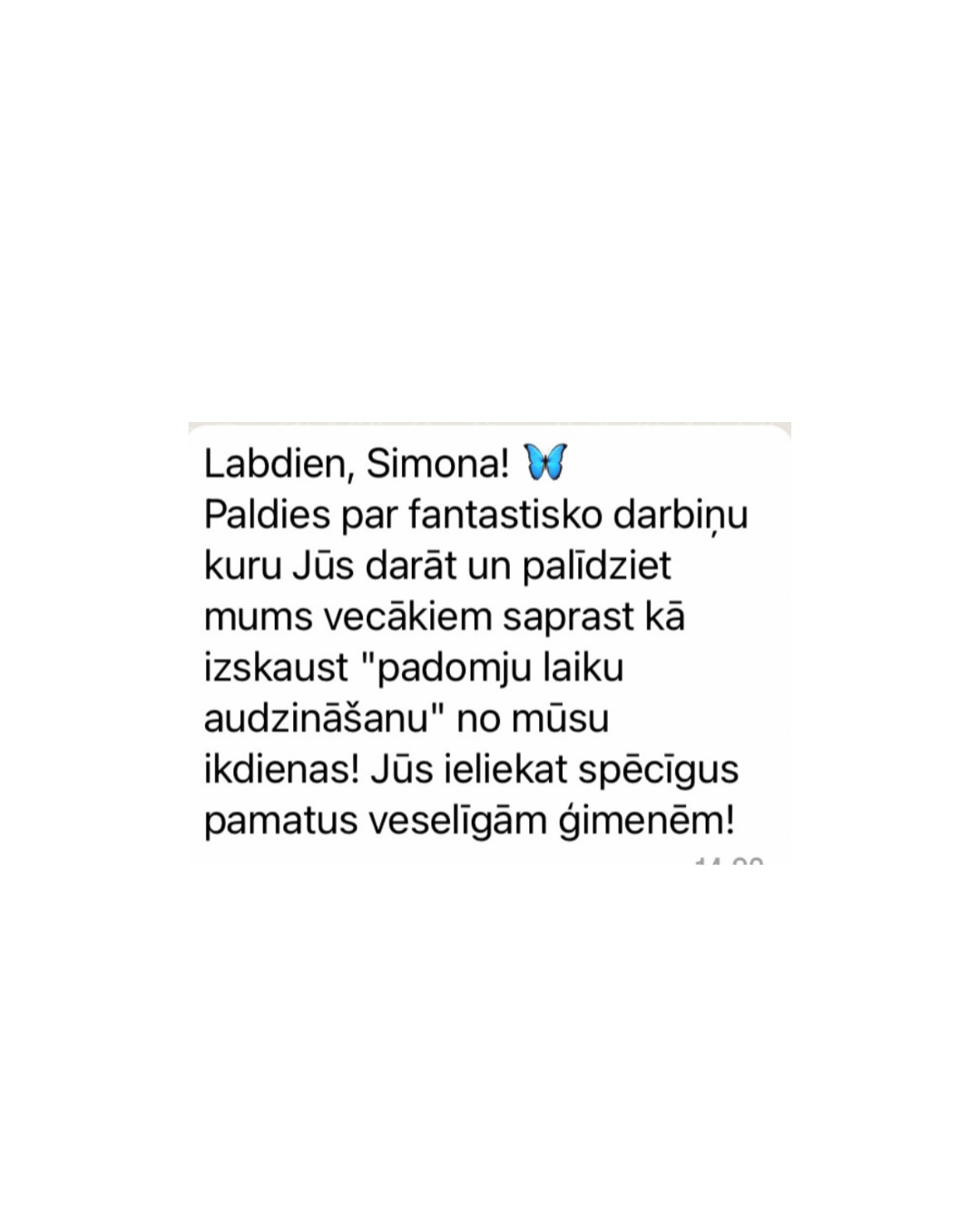 Atsauksme no vecāka