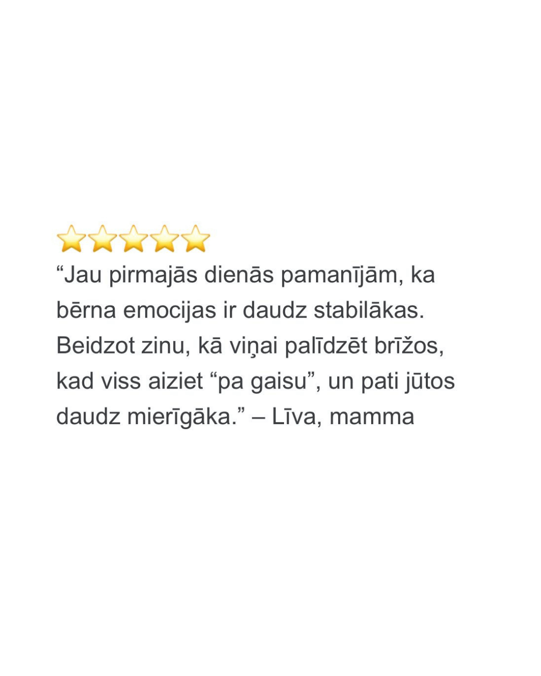 Atsauksme no vecāka