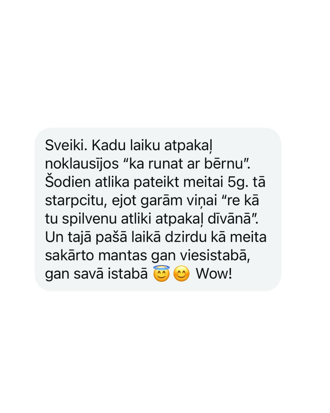 Atsauksme no vecāka